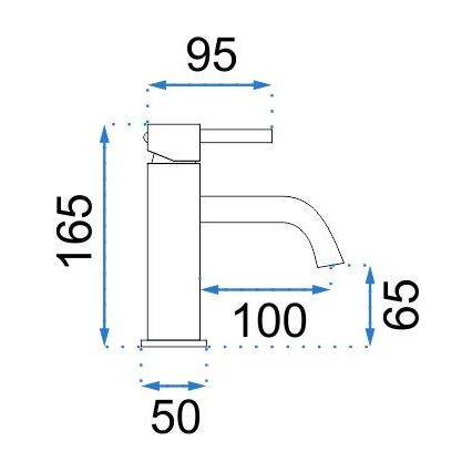 REA-B4102 - Torneira de lavatório LUNGO 16,5 cm preta