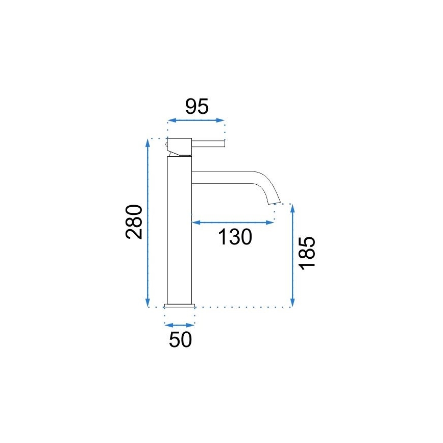 REA-B4103 - Torneira para lavatório LUNGO 28 cm preta