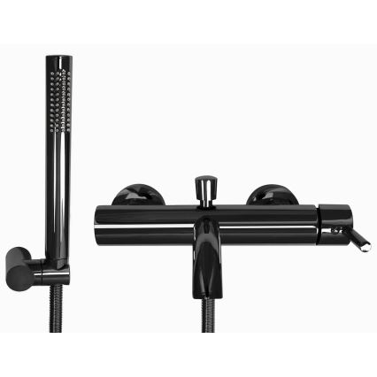 REA-B4422 - Conjunto para banheira LUNGO preto brilhante