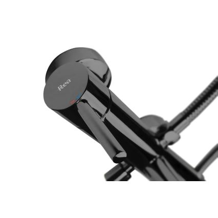 REA-B4422 - Conjunto para banheira LUNGO preto brilhante