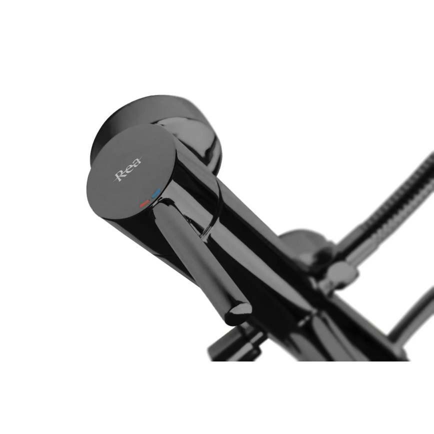 REA-B4422 - Conjunto para banheira LUNGO preto brilhante