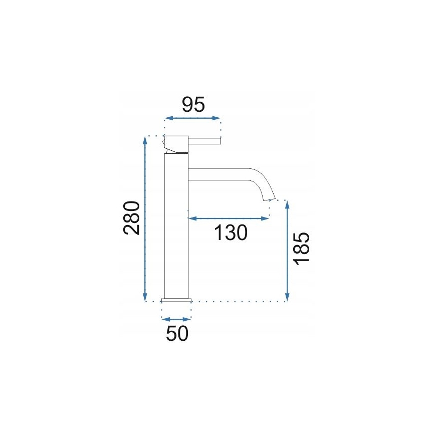 REA-B4526 - Torneira para lavatório LUNGO 28 cm dourada escovada