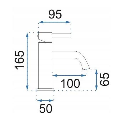 REA-B4527 - Misturadora para lavatório LUNGO 16,5 cm dourada escovada