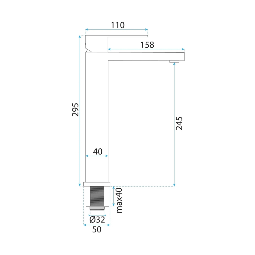 REA-B4588 - Torneira para lavatório ARLO 30 cm níquel