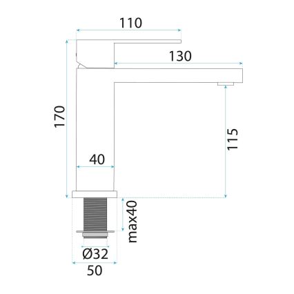 REA-B4589 - Misturador de lavatório ARLO 17 cm níquel