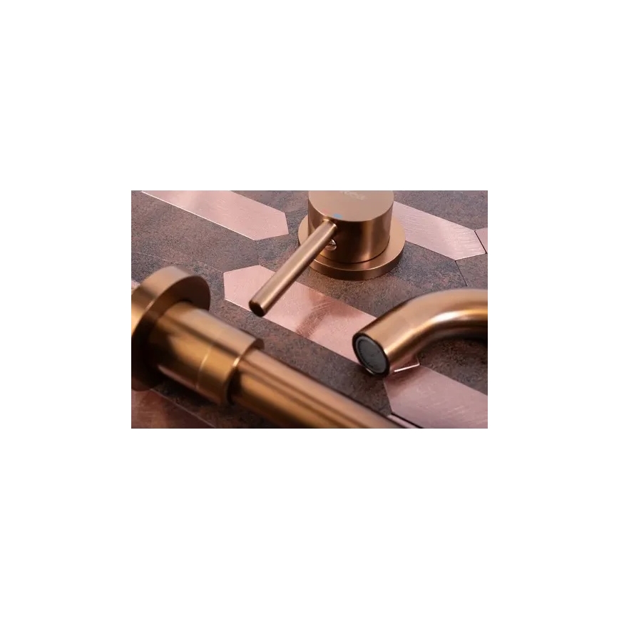 REA-B4600 - Torneira para lavatório LUNGO para instalação encastrada, acabamento em cobre escovado