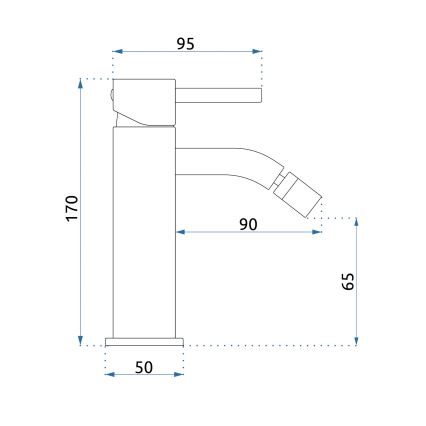 REA-B4700 - Misturador para bidé LUNGO 17 cm ouro rosa
