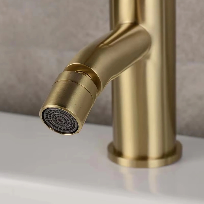 REA-B4702 - Misturador para bidé LUNGO 17 cm, acabamento dourado escovado