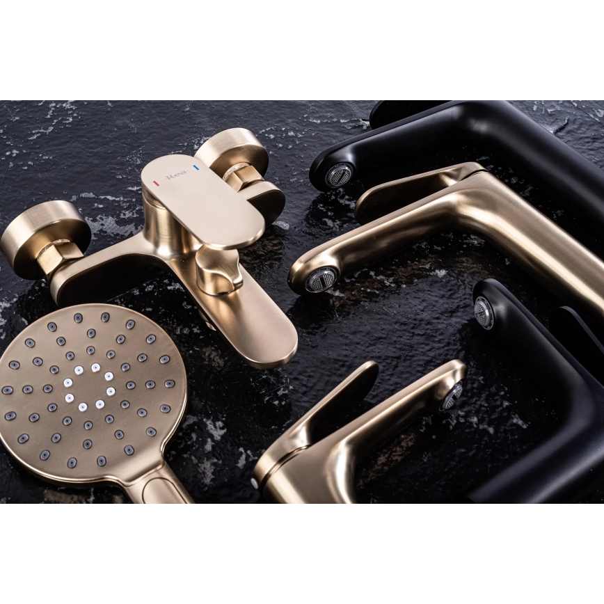 REA-B4895 - Torneira de lavatório MARCO 27,5 cm, acabamento dourado escovado