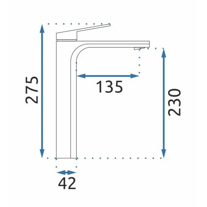 REA-B5062 - Torneira de lavatório MARCO 27,5 cm em titânio