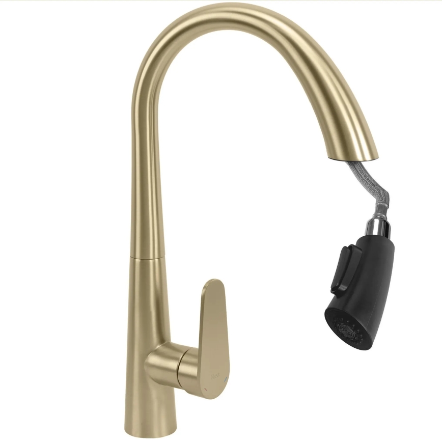 REA-B5312 - Torneira de cozinha com bico extraível ROSS 43 cm dourada escovada