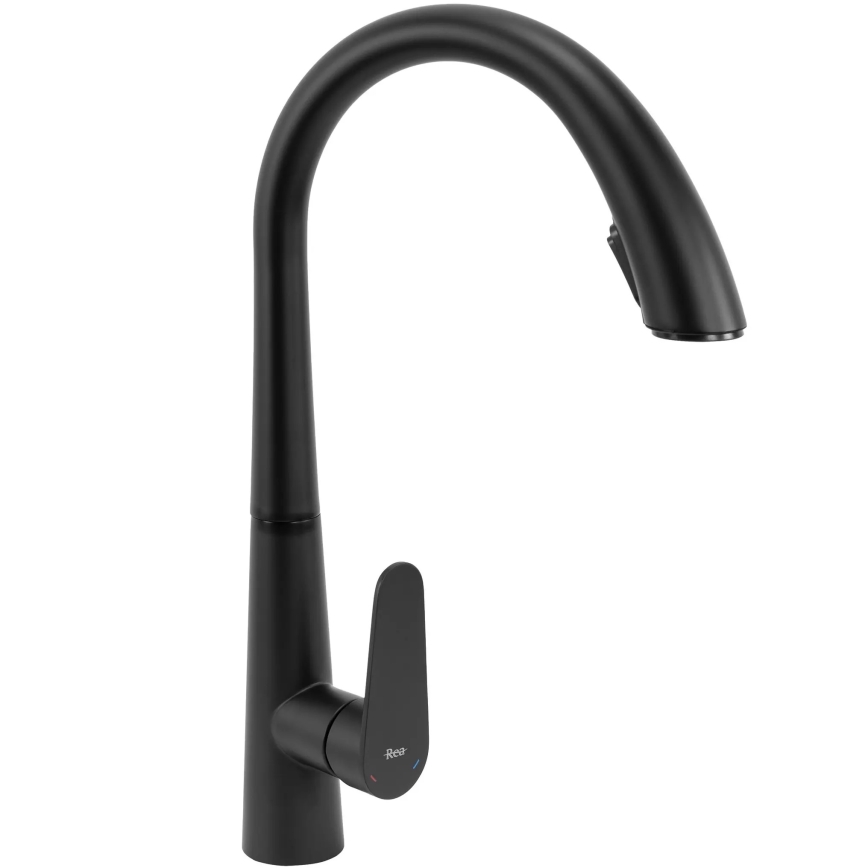 REA-B5313 - Misturadora de cozinha ROSS com bica extraível e pulverizador, 43 cm, preta