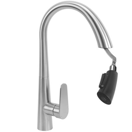 REA-B5314 - Torneira de cozinha ROSS 43 cm com ducha extraível, acabamento em níquel