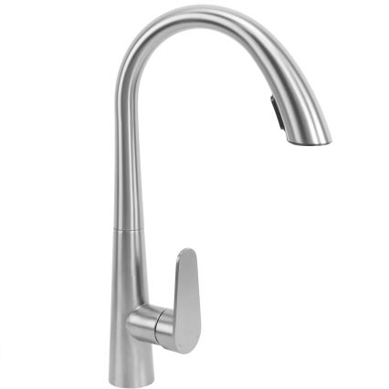 REA-B5314 - Torneira de cozinha ROSS 43 cm com ducha extraível, acabamento em níquel