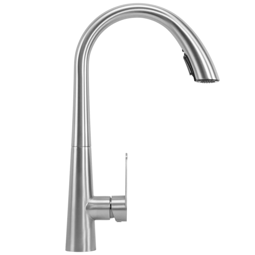 REA-B5314 - Torneira de cozinha ROSS 43 cm com ducha extraível, acabamento em níquel