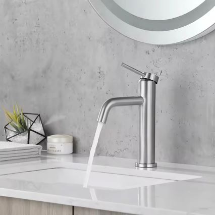 REA-B5324 - Misturador para lavatório CLIF 20,5 cm, aço escovado