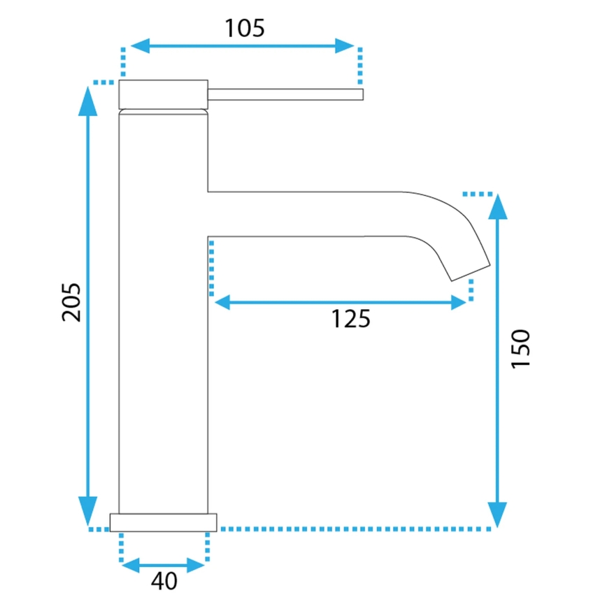 REA-B5324 - Misturador para lavatório CLIF 20,5 cm, aço escovado