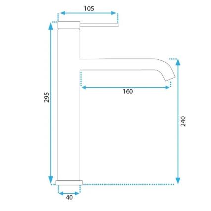 REA-B5325 - Torneira de lavatório CLIF 29,5 cm preto mate