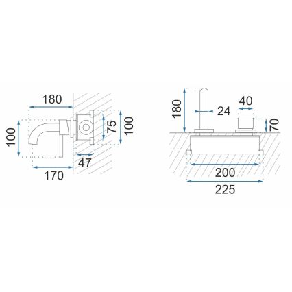 REA-B5332 - Misturadora de lavatório para instalação encastrada OWEN preta