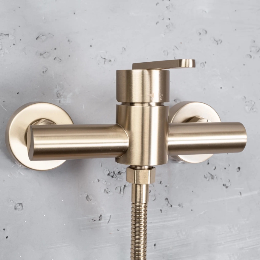 REA-B5501 - Conjunto de duche com misturador ONTARIO, acabamento dourado escovado