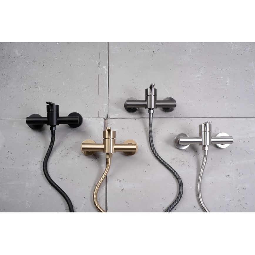 REA-B5501 - Conjunto de duche com misturador ONTARIO, acabamento dourado escovado