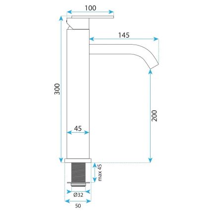REA-B5510 - Torneira para lavatório ONTARIO 30 cm níquel