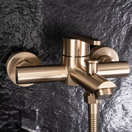 REA-B5513 - Conjunto para banheira ONTARIO com misturador, dourado escovado