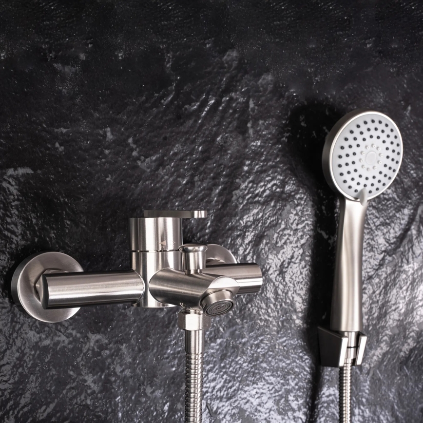 REA-B5514 - Conjunto para banheira com misturador ONTARIO em aço escovado