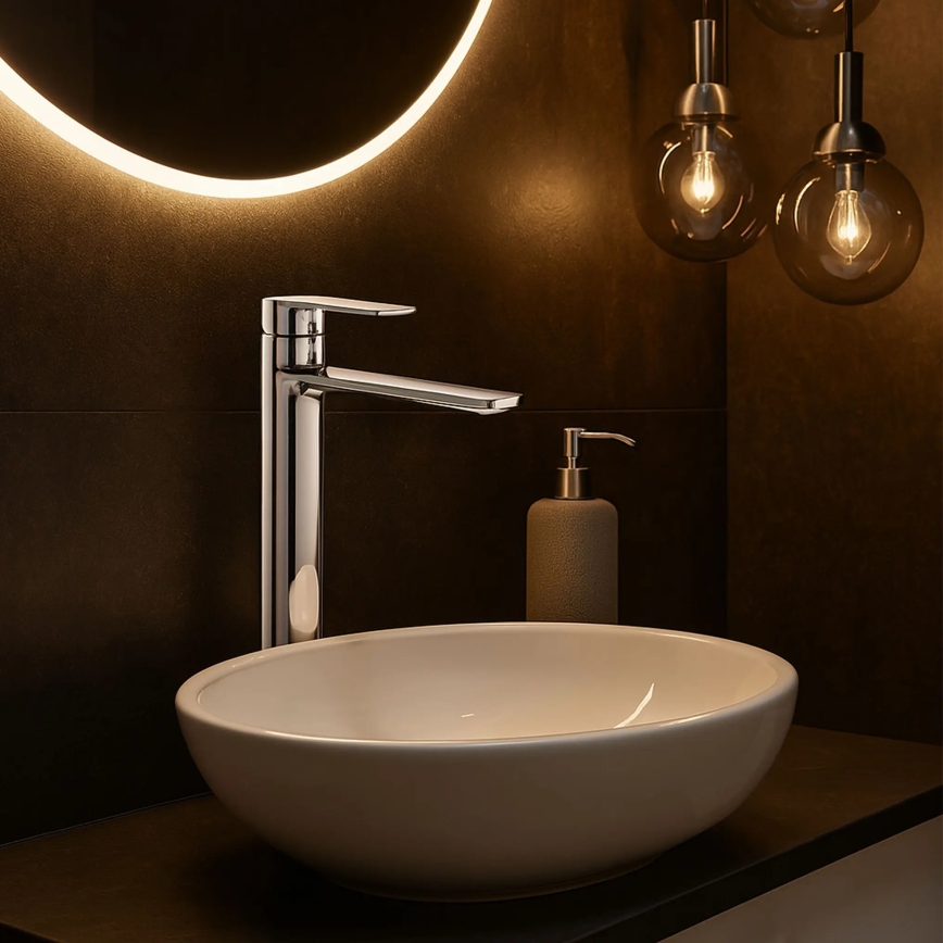 REA-B6203 - Misturador para lavatório STORM 29,5 cm cromado brilhante