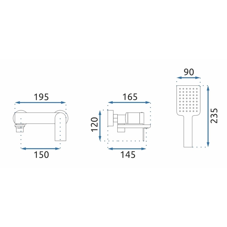 REA-B6204 - Conjunto para banheira STORM cromado brilhante