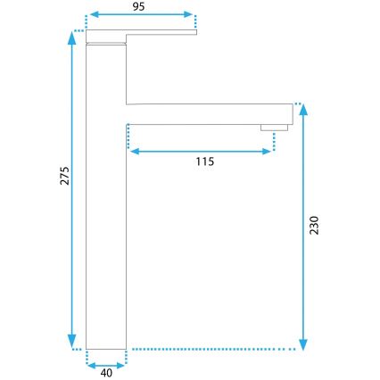 REA-B6214 - Torneira para lavatório PIXEL 27,5 cm preta