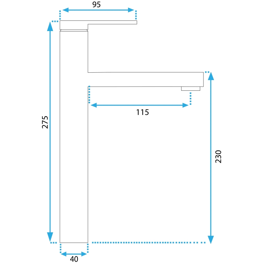 REA-B6214 - Torneira para lavatório PIXEL 27,5 cm preta