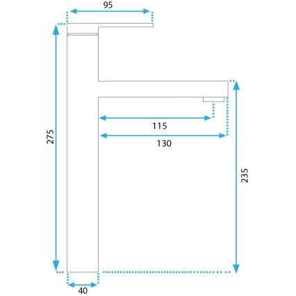 REA-B6215 - Torneira de lavatório PIXEL 27,5 cm dourada