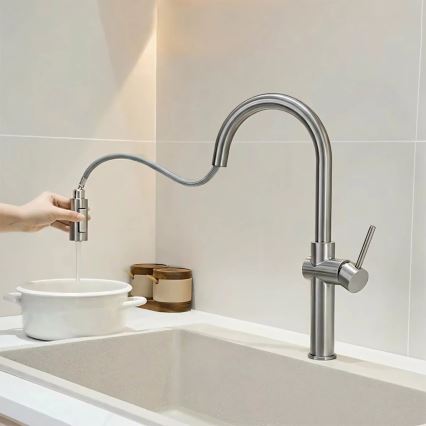 REA-B6330 - Misturador de cozinha com ducha extraível FRESH 45 cm níquel