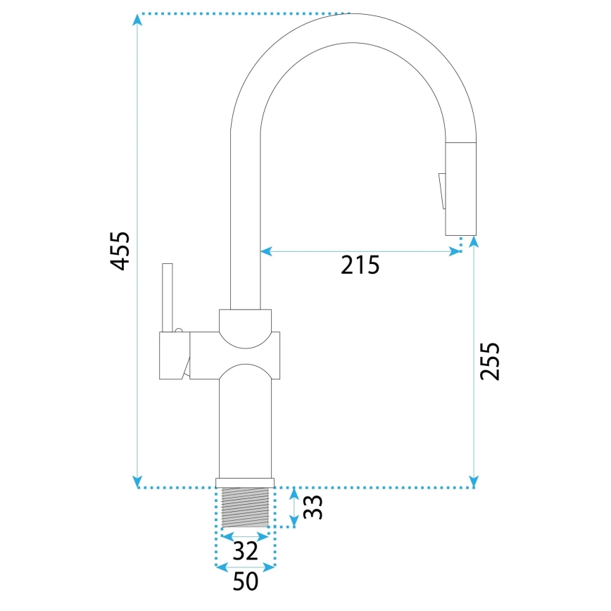 REA-B6330 - Misturador de cozinha com ducha extraível FRESH 45 cm níquel