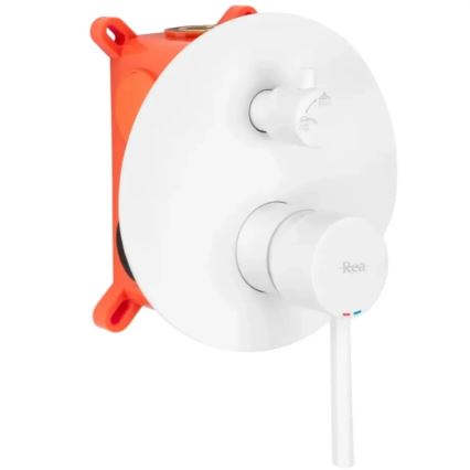 REA-B6440 - Conjunto para banheira com misturadora de encastre LUNGO branco mate
