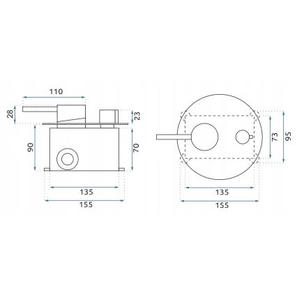 REA-B6440 - Conjunto para banheira com misturadora de encastre LUNGO branco mate