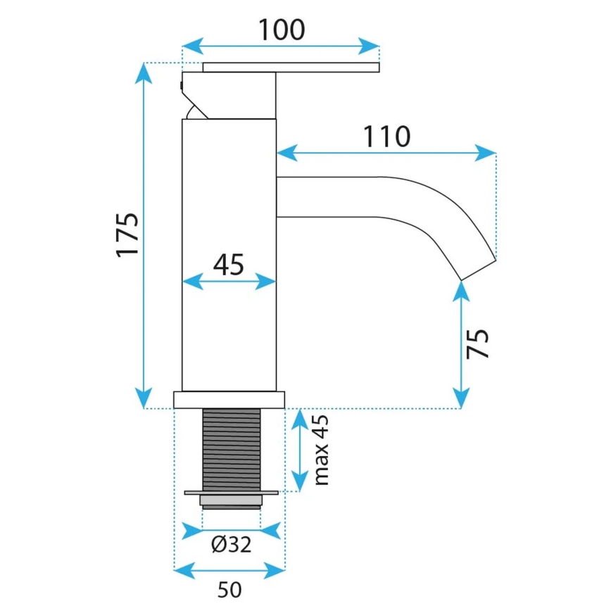 REA-B6444 - Torneira para lavatório FOSTER 18,2 cm dourada