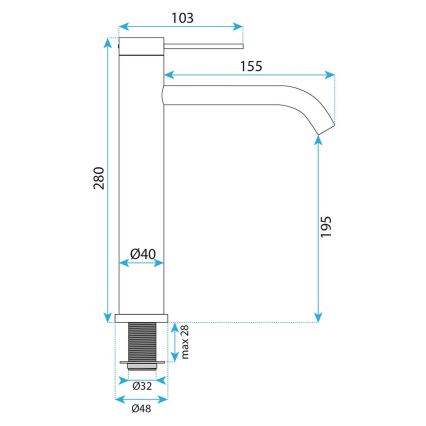 REA-B6538 - Misturadora para lavatório RIVO 28 cm níquel