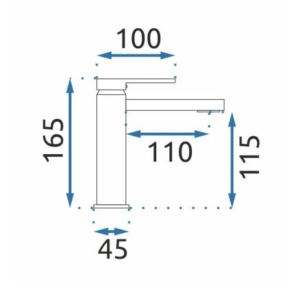 REA-B6555 - Misturadora de lavatório VERSO 16,5 cm dourada escovada