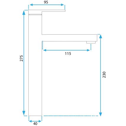 REA-B6562 - Misturadora para lavatório PIXEL 27,5 cm cromado brilhante