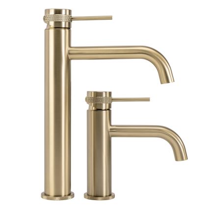 REA-B6896 - Torneira para lavatório LUNGO 28 cm dourada escovada