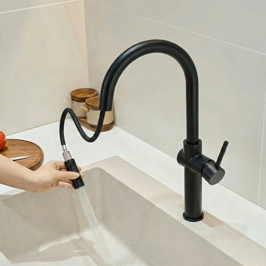 REA-B7200 - Torneira de cozinha com ducha extraível FRESH 45 cm preta