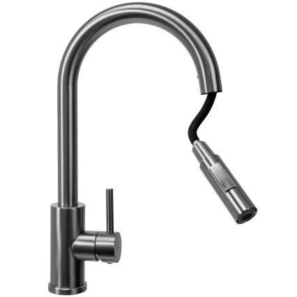 REA-B7437 - Torneira de cozinha FRESH 45 cm com bica extraível, acabamento titânio