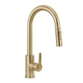 REA-B7575 - Torneira de cozinha ONTARIO 38 cm com chuveiro extraível, acabamento dourado escovado