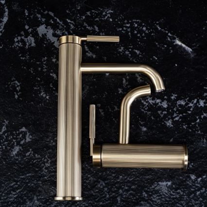 REA-B7802 - Misturador para lavatório ARGON 29,5 cm, dourado escovado