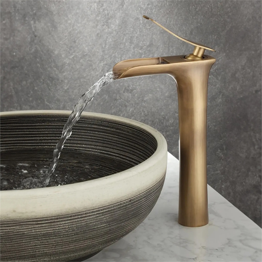 REA-B8120 - Torneira de lavatório LAGUNA 30 cm, dourada escovada