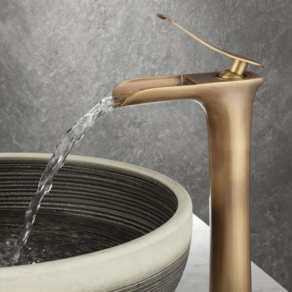 REA-B8120 - Torneira de lavatório LAGUNA 30 cm, dourada escovada