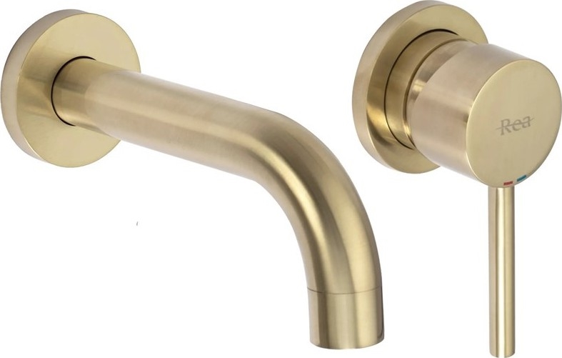 REA-B8652 - Torneira de lavatório para instalação embutida LUNGO, acabamento dourado escovado