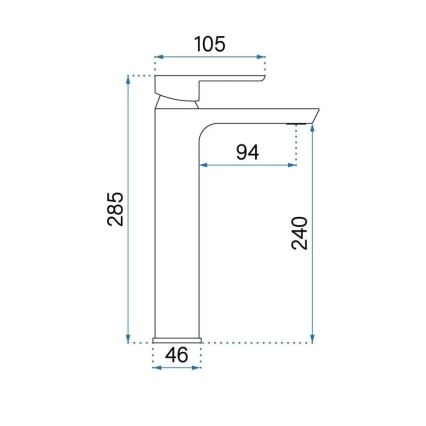 REA-B8746 - Misturador para lavatório ARGUS 28,5 cm titânio
